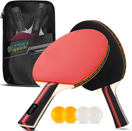 Tafeltennis set van 2 tafeltennisbatjes & 4 ballen - Pingpong set table tennis - Pingpong batjes