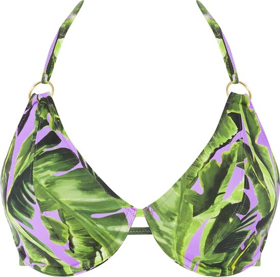 Freya - Maat 75D - JUNGLE OASIS UW Halter Bikini Top - CASSIS - Vrouwen