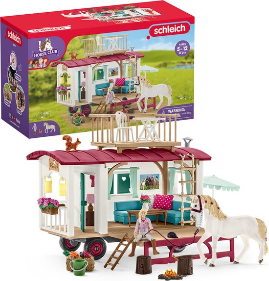 schleich HORSE CLUB - Woonwagen voor geheime club-bijeenkomsten - Kinderspeelgoed voor Jongens en Me