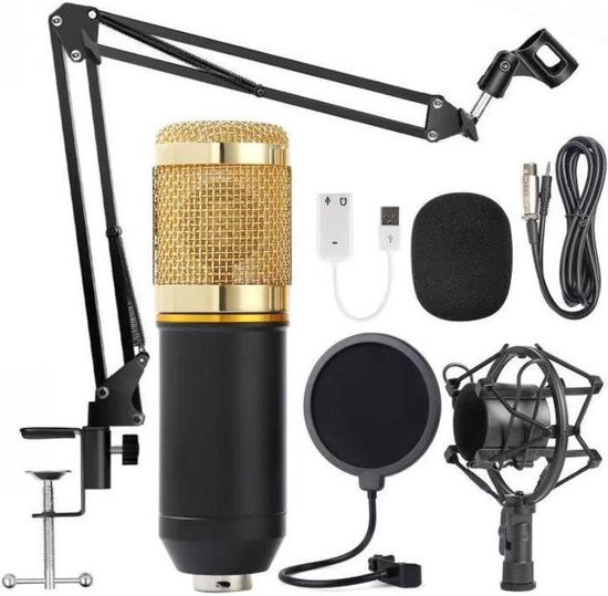 9 in 1 set Bm800 Microfoon Studio Condensator Mikrofon Mic Ktv Radio Zingen Computer Tiktok