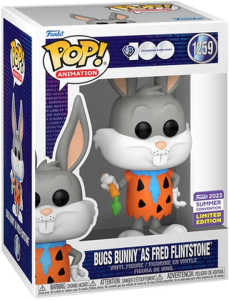 Funko Pop #1259 Funko Pop! Looney Tunes - Bugs Bunny as Fred Flintstone Warner Bros 100th Anniversar