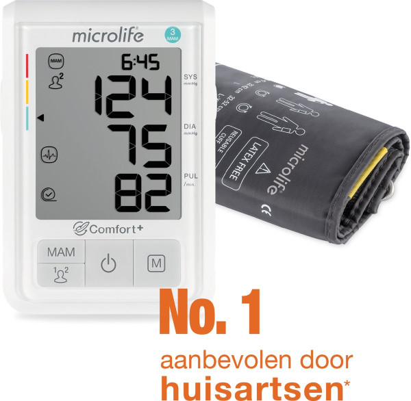 Microlife BP B3 Comfort PC - Bovenarm Bloeddrukmeter - Klinisch Gevalideerd - No. 1 merk bij huisart