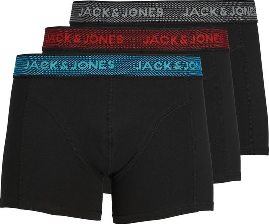 JACK&JONES - Maat M - ADDITIONALS JACWAISTBAND TRUNKS 3 PACK NOOS Heren Onderbroek