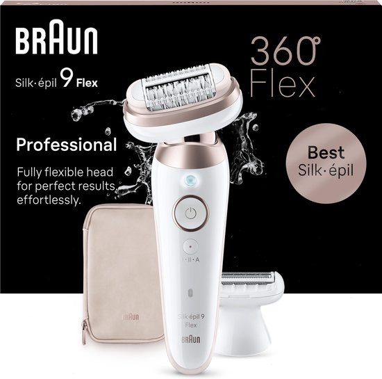 Braun Silk·épil 9 Flex - Epilator Voor Eenvoudig Ontharen - 9-030 3D - Wit/Rose Titan