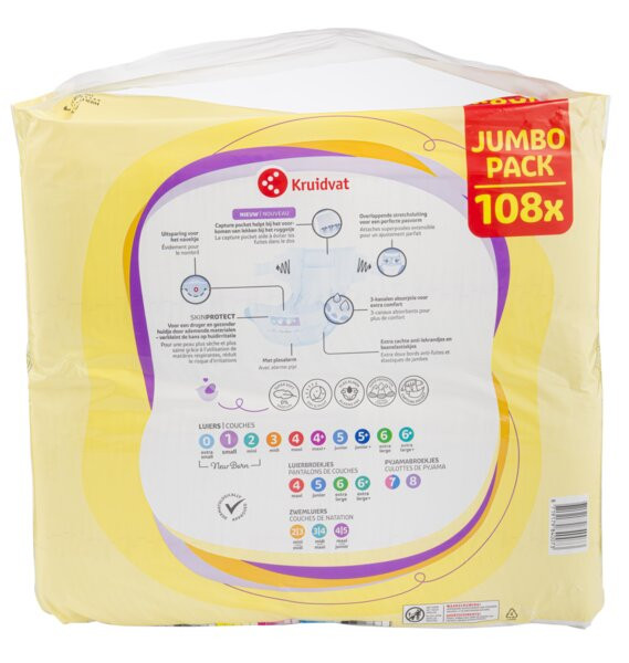 Newborn luiers jumbo pak - 108 stuks - 2-5 kg