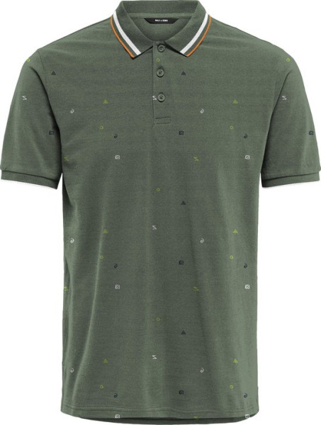 ONLY & SONS - Maat S - ONSKRIS LIFE SLIM SS AOP POLO Heren Polo