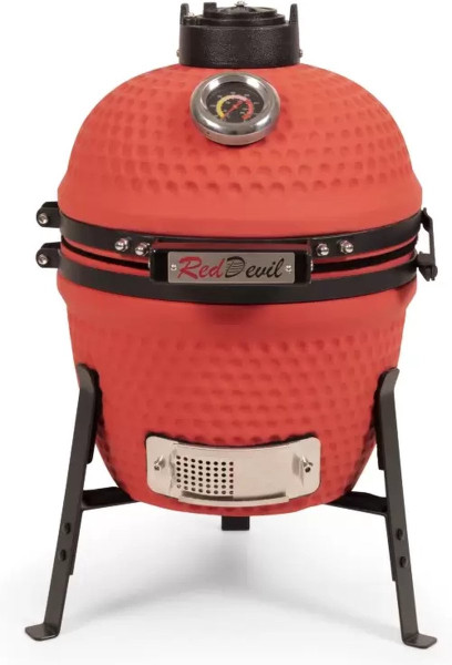 Patton Kamado Grill 13" - Keramisch - Tafelmodel - Classic - Red Devil - Mini - Rood