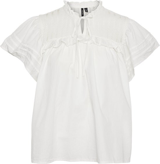 Vero Moda - Maat S - Blouse Vmfema Ss Top Wvn 10288266 Snow White Dames