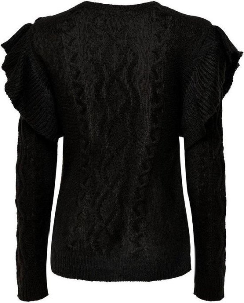 Jacqueline de Yong - Maat S - Trui Jdyfrance L/s Frill Pullover Black Dames