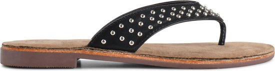 PS Poelman - Maat 41 - Dames Slippers met Studs - Nyx - Zwart