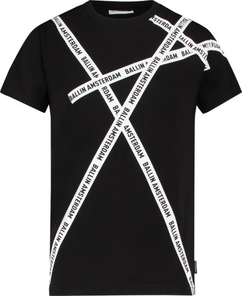 Ballin Amsterdam - Maat 176 - Jongens Regular Fit T-shirt - Zwart