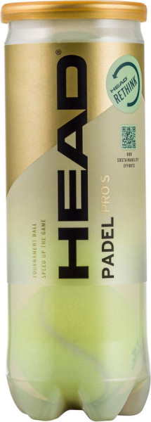 Head Padel Pro S padelballen - Officiële World Padel Tour padel ballen - 1 Blik met 3 padel ballen