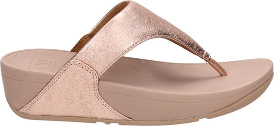 FitFlop Vrouwen Leren Slippers - maat 38 - / Damesschoenen Lulu toe leather - Rose Goud