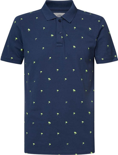 Petrol Industries - Maat L - Heren Palmtree Polo - Blauw