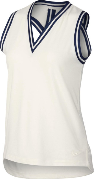 Nike - Maat L - Polo Sl Kt Burnout Top Dames - Sail/Sail