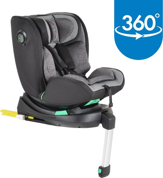 Eco Baby Hok Autostoel - Grijs - 360° Draaibare Isofix Autostoel - i-Size - Vanaf 40 tot 150cm - 0 t