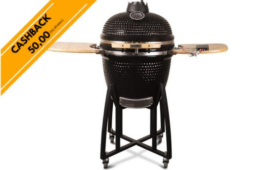 Patton - Kamado 21" - Premium Black - Keramische barbecue - incl. Bluetooth kerntemperatuurmeter - L