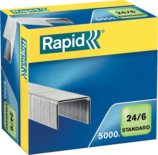 Nieten rapid 24/6 gegalvaniseerd standaard 5000st | Doos a 5000 stuk | 10 stuks