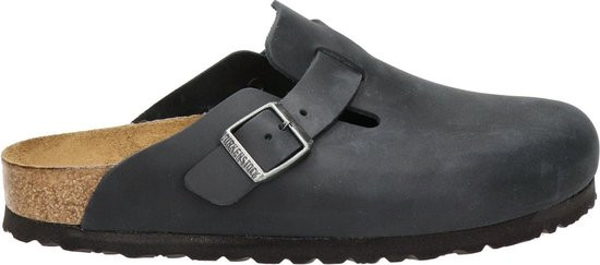 Birkenstock Boston - maat 40 - Black narrow Fettleder Oiled Leather Unisex Clogs