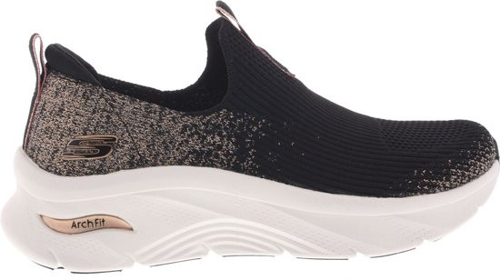 Skechers Arch Fit D'Lux - maat 39 - Glimmer Dust Dames Instappers - Zwart