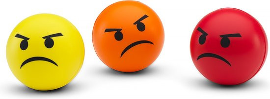 #Winning Emoticon Stressballen - Fopartikel - Zacht/Medium/Hard - Geel/Oranje/Rood