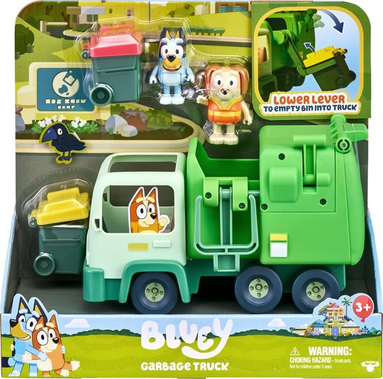 BLUEY - Vuilniswagen met 2 Speelfiguren - Speelset