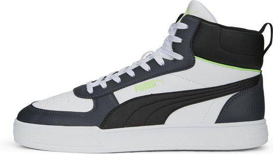 PUMA Caven Mid - maat 42 - Unisex Sneakers - White/Black/StrongGray/FizzyLime