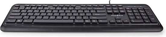 Nedis Bedraad Toetsenbord - USB-A - Multimedia - QWERTY - US Internationaal - Numeriek toetsenbord