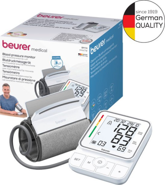 Beurer BM 51 Comfort Bloeddrukmeter bovenarm - EasyClip manchet 22-42 cm