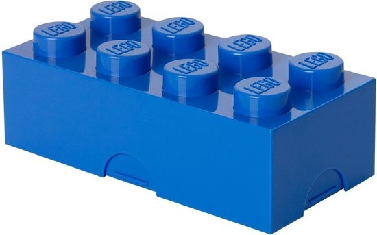 LEGO Snackbox - Broodtrommeltje - Classic Brick 8 - Blauw - 0.95L - 20x10x7,3cm - Kunststof