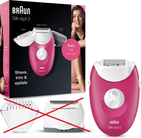 Braun Silk-épil 3-410 Epilator voor Langdurige Ontharing, Scheer- en Trimmerkop