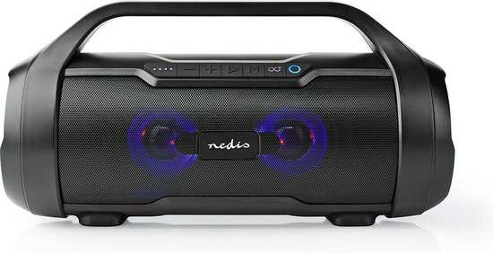 Nedis Bluetooth Party Boombox - 6 uur - 2.0 - 120 W - Media afspeelmogelijkheden: AUX / Micro-SD / U