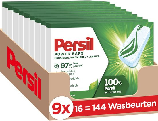 Persil Power Bars - Wasmiddel - Witte Was - Voordeelverpakking - 9 x 16 Wasbeurten