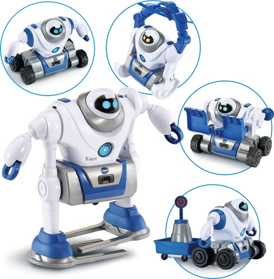 VTech V-Bot Mijn 5 in 1 Robot - Robot Speelgoed - Stimuleert Creativiteit - Inclusief 17 onderdelen