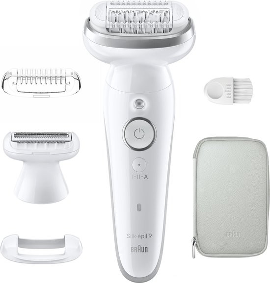 Braun Silk·épil 9 - Epilator Voor Eenvoudige Ontharing - Langdurig Gladde Huid - 9-041 - Wit/Zilver