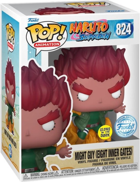 Funko Pop #824 Funko Might Guy (Eight Inner Gates) Glow - Funko Pop! - Naruto Shippuden Figuur