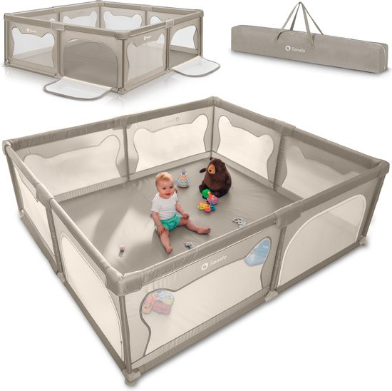 Lionelo Willow XL - Box voor baby's - vanaf 0-48 maanden groot oppervlak 187 cm x 207 cm x 68 cm