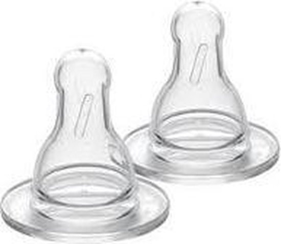 Medela - flesspeen Slow Flow - 2 stuks - transparant