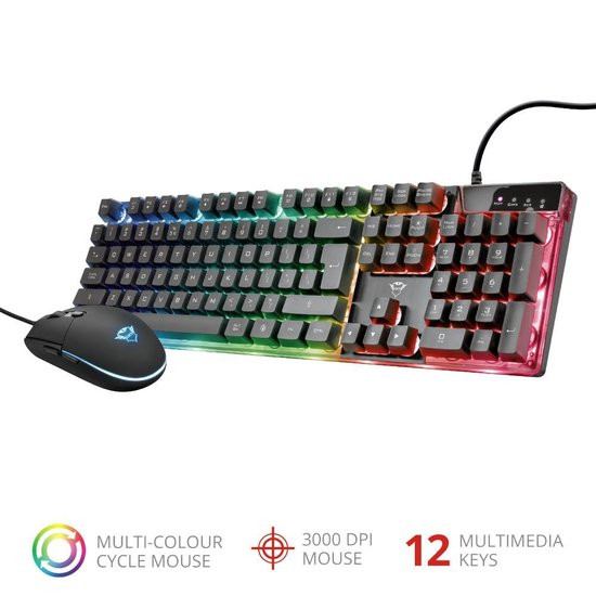 GXT 838 Azor - Gaming Toetsenbord & Muis - QWERTY / Zwart