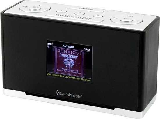 Soundmaster UR240SW - Digitale wekkerradio, DAB+/FM, met kleurendisplay, zwart