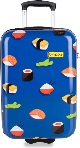 BHPPY Roll'ing Sushi - Handbagage koffer - Sushi print - 4 wielen - Blauw (55 cm)