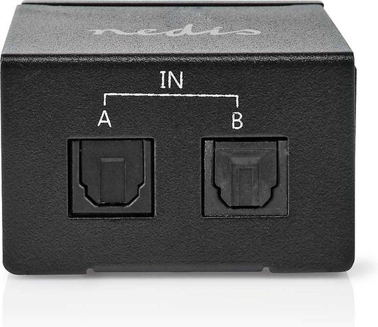 Nedis Digitale Audio-Switch - 2-wegs - Input: DC Power / 2x TosLink - Output: TosLink Female - Manue