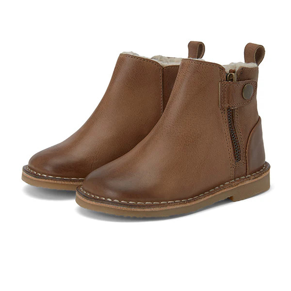 Winston Wool-lined - maat 34- Kids Ankle Boot Tan Burnished Leather