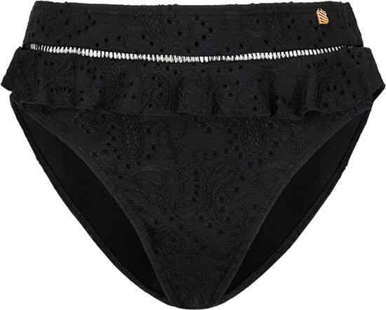 Beachlife - Maat 38 - Black Embroidery Dames Bikinibroekje