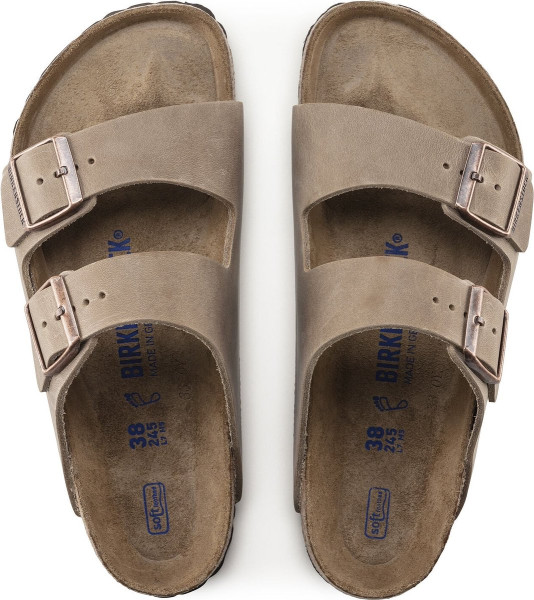 Birkenstock - Maat 38 - Arizona FL WB Narrow Unisex Slippers - Tabacco Brown