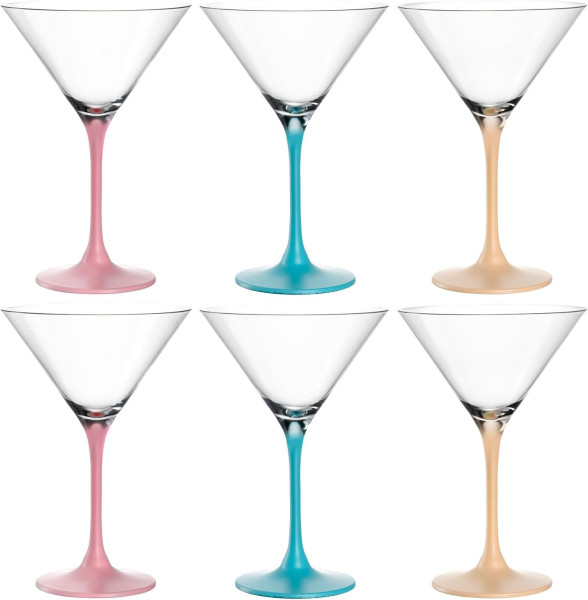 LEONARDO Cocktailglas BRERA, 230 ml, gekleurd assorti, cocktailkom, 6-delig set