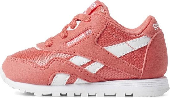 Reebok - Maat 25 - Cl Nylon Mu Dames Sneakers - Color-Bright Rose/White