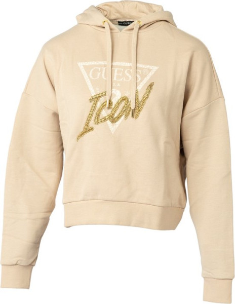 Guess - M - Icon Hood Sweatshirt Truien & vesten - Zand