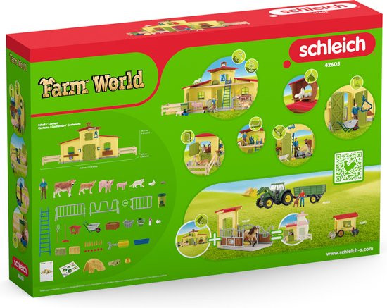 schleich FARM WORLD - Grote stal, geel - Boerderij Speelgoed - 42605