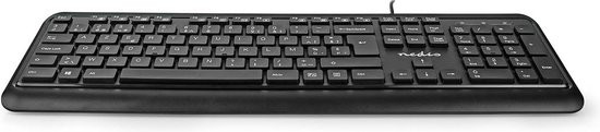 Nedis Bedraad Toetsenbord - USB-A - Multimedia - AZERTY - Belgisch - Numeriek toetsenbord